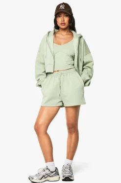 boohoo Survêtement court 3 pièces crop à zip intégral avec détails de couture<Femme Survêtements|Survêtements