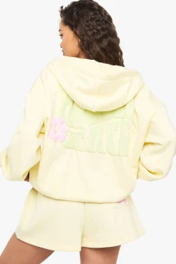 Survêtement court à zip intégral à imprimé floral puff
