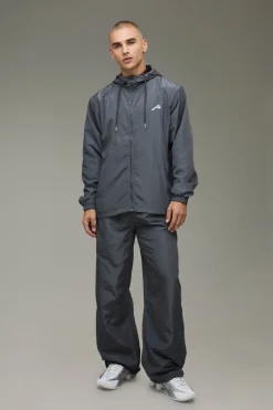 boohooMAN Survêtement en Nylon Veste à Casynthétiqueche Coupe Droite & Jogging Décontracté<Homme Survêtements|Tout Afficher Activewear
