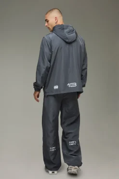 boohooMAN Survêtement en Nylon Veste à Casynthétiqueche Coupe Droite & Jogging Décontracté<Homme Survêtements|Tout Afficher Activewear