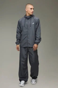 boohooMAN Survêtement en Nylon Veste à Casynthétiqueche Coupe Droite & Jogging Décontracté<Homme Survêtements|Tout Afficher Activewear