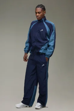 boohooMAN Survêtement en Nylon Veste à Col Montant et Jogging Décontracté<Homme Survêtements|Tout Afficher Activewear