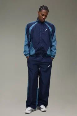 boohooMAN Survêtement en Nylon Veste à Col Montant et Jogging Décontracté<Homme Survêtements|Tout Afficher Activewear