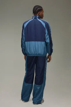 boohooMAN Survêtement en Nylon Veste à Col Montant et Jogging Décontracté<Homme Survêtements|Tout Afficher Activewear