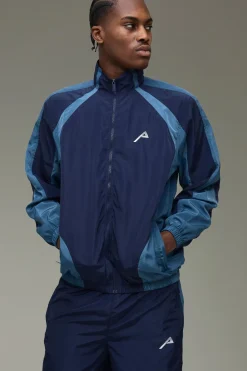 boohooMAN Survêtement en Nylon Veste à Col Montant et Jogging Décontracté<Homme Survêtements|Tout Afficher Activewear