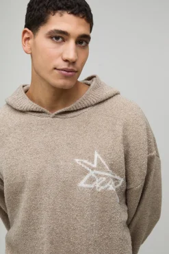 boohooMAN Survêtement en Tricot Bouclé à Casynthétiqueche Ample et Oversize<Homme Maille|Mailles