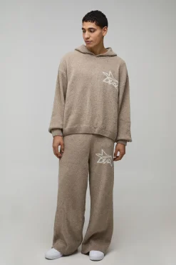 boohooMAN Survêtement en Tricot Bouclé à Casynthétiqueche Ample et Oversize<Homme Maille|Mailles