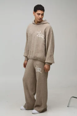 boohooMAN Survêtement en Tricot Bouclé à Casynthétiqueche Ample et Oversize<Homme Maille|Mailles