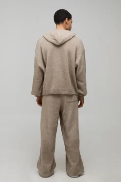 boohooMAN Survêtement en Tricot Bouclé à Casynthétiqueche Ample et Oversize<Homme Maille|Mailles