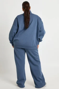 Survêtement Grande Taille à Col Cheminée et Double Zip