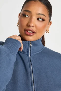 Survêtement Grande Taille à Col Cheminée et Double Zip