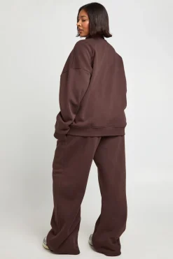 Survêtement Grande Taille Sweat à Col Cheminée avec Fermeture Éclair Double Sens