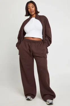 Survêtement Grande Taille Sweat à Col Cheminée avec Fermeture Éclair Double Sens