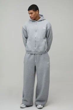 Survêtement Homme Oversize Boxy à Casynthétiqueche Zippé et Jambes Larges