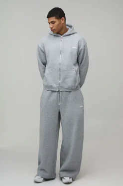 Survêtement Homme Oversize Boxy à Casynthétiqueche Zippé et Jambes Larges