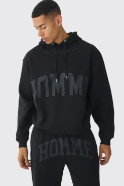 Survêtement homme oversize à coupe carrée et ourlet fendu