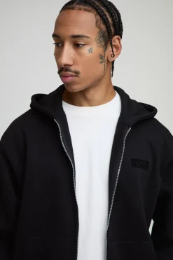 Survêtement homme oversize, de coupe carrée, à capuche avec fermeture éclair intégrale et jambes larges