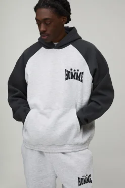 Survêtement Homme Surdimensionné à Casynthétiqueche et Manches Raglan