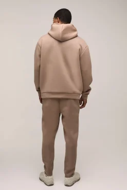 boohooMAN Survêtement jogging surdimensionné assemblé en Scuba à capuche et jogger cropped<Homme Survêtements