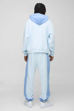 Survêtement Oversize Boxy à Blocs de Couleurs avec Impression Bouffante
