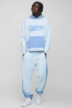 Survêtement Oversize Boxy à Blocs de Couleurs avec Impression Bouffante