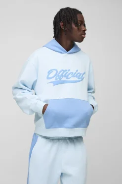 Survêtement Oversize Boxy à Blocs de Couleurs avec Impression Bouffante