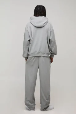 boohooMAN Survêtement Oversize Boxy à Manches Raglan avec Détails Côtelés en Molleton Bouclé<Homme Survêtements