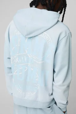 Survêtement oversize boxy pour homme lavé à capuche et zip