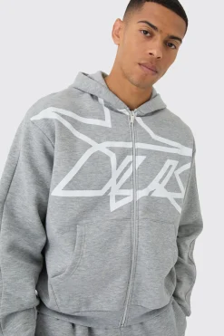 Survêtement oversize zippé à imprimé étoiles