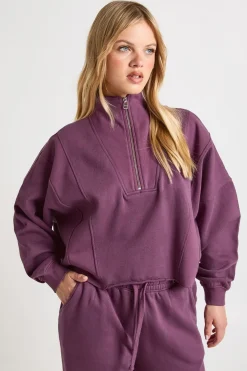boohoo Survêtement Petite à Col Montant et Demi-Fermeture Éclair Effet Délavé<Femme Survêtements|Survêtements