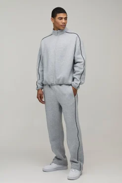 boohooMAN Survêtement Surdimensionné Boxy à Col Cheminée Zippé avec Passepoil Contrastant<Homme Survêtements