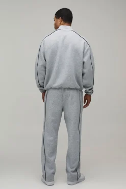 boohooMAN Survêtement Surdimensionné Boxy à Col Cheminée Zippé avec Passepoil Contrastant<Homme Survêtements