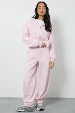 boohoo Survêtement Sweat à Casynthétiqueche Zippé Ample et Jogging Jambes Évasées<Femme Survêtements|Survêtements