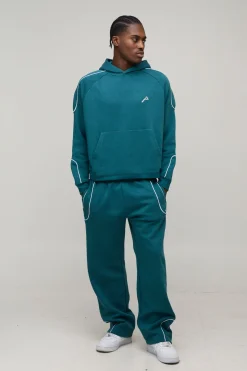 Survêtement Sweat à Casynthétiqueche Oversize Boxy avec Liserés & Jogging Baggy