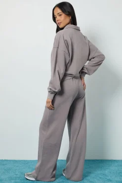 boohoo Survêtement Sweat à Col Cheminée Délavé<Femme Survêtements|Survêtements