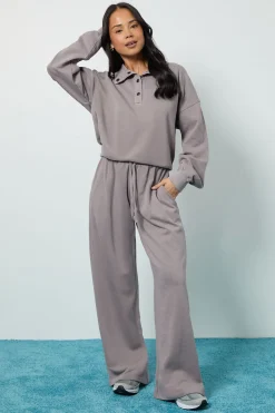 boohoo Survêtement Sweat à Col Cheminée Délavé<Femme Survêtements|Survêtements