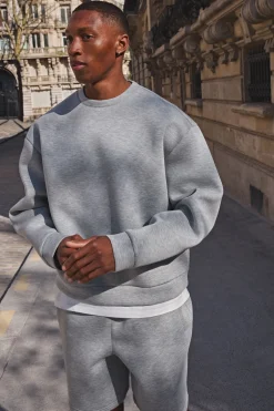 boohooMAN Survêtement Sweat Court Scuba Collé Boxy Oversize<Homme Survêtements