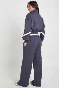 Survêtement Sweat-shirt à Col Montant avec Panneaux Contrastés