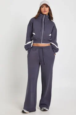 Survêtement Sweat-shirt à Col Montant avec Panneaux Contrastés