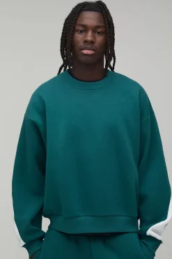 Survêtement Sweat-shirt Oversize Boxy à Panneaux avec Slogan Certifié
