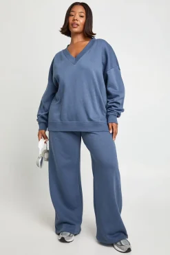 boohoo Survêtement Sweat-shirt Universitaire Col V Grande Taille<Femme Survêtements|Survêtements