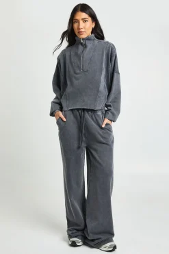 Survêtement Tall Col Montant à Demi-Zip Effet Délavé