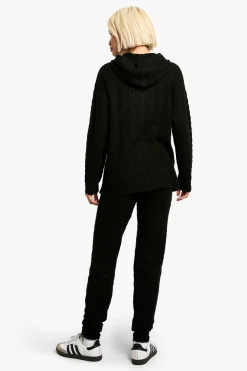 boohoo Survêtement tricoté à capuche, à motif câble doux et zip intégral<Femme Pulls Et Gilets|Toutes Les Mailles