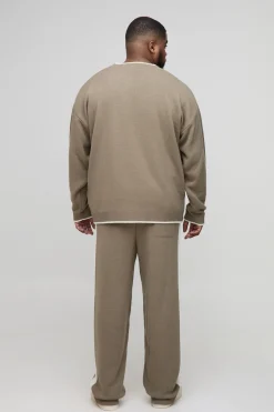 Survêtement tricoté sport pour homme, boxy, surdimensionné pour grande taille