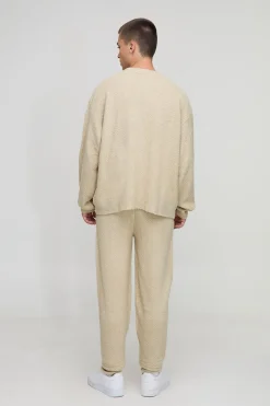 Survêtement Tricoté Surdimensionné Boxy en Maille Bouclée Basket