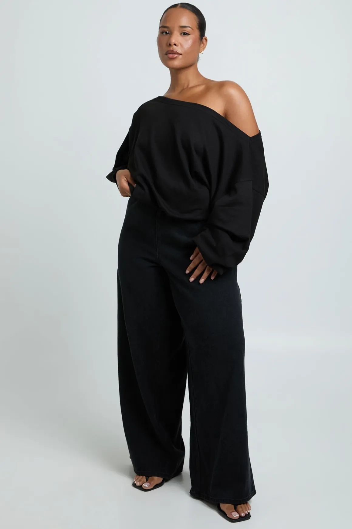 Sweat Asymétrique À Envers Bouclette Plus