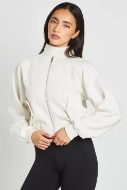 Sweat Bomber Col Cheminée Avec Détails Boutons-pression