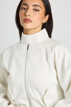 Sweat Bomber Col Cheminée Avec Détails Boutons-pression