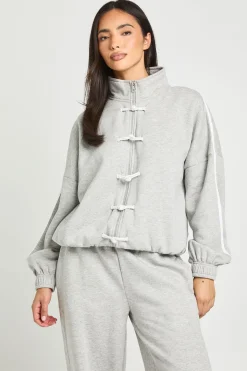 Sweat Bomber À Col Montant Avec Bandes Latérales Et Détails De Fermetures Éclair