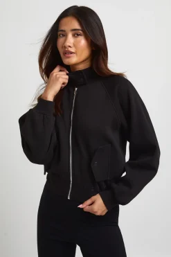 boohoo Sweat Bomber Col Montant À Pressions Détail Enton<Femme Sweats À Capuche Et Sweats|Athleisure